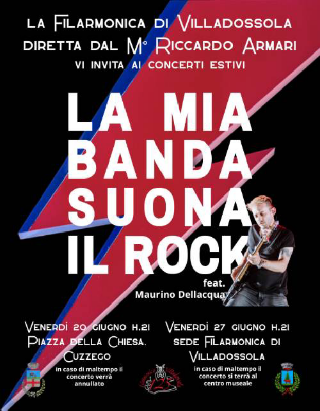 Villadossola - Tornano i concerti estivi della Filarmonica con “La mia banda suona il rock”